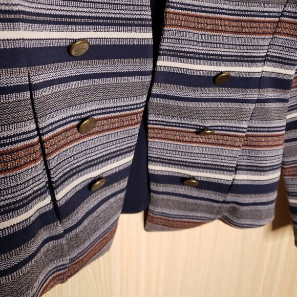 Tart Collection Womens Navy Striped Blazer XS - Picture 3 of 6